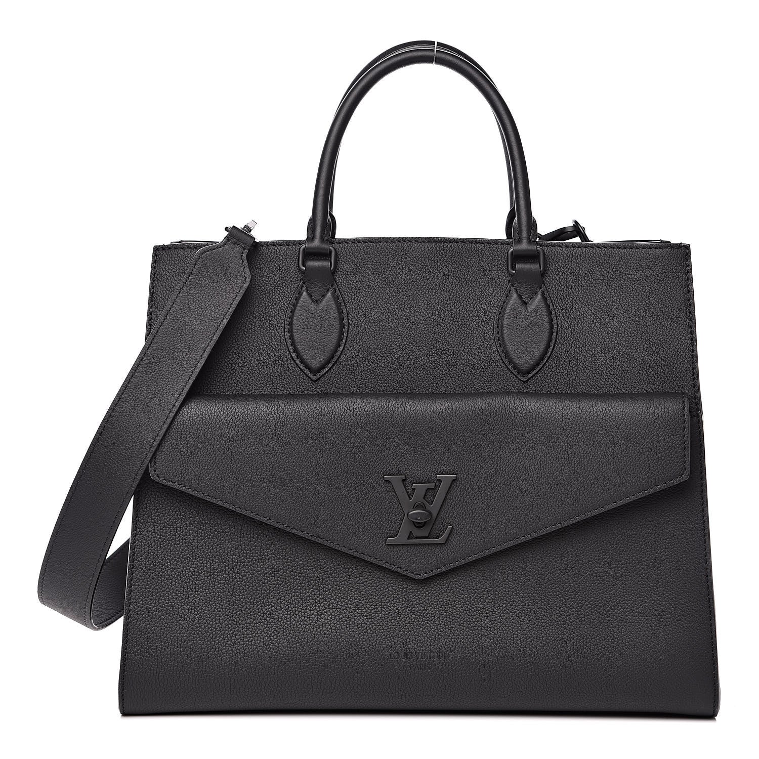 Louis Vuitton Soft Calfskin Lockme Tote MM Black 1 of 12