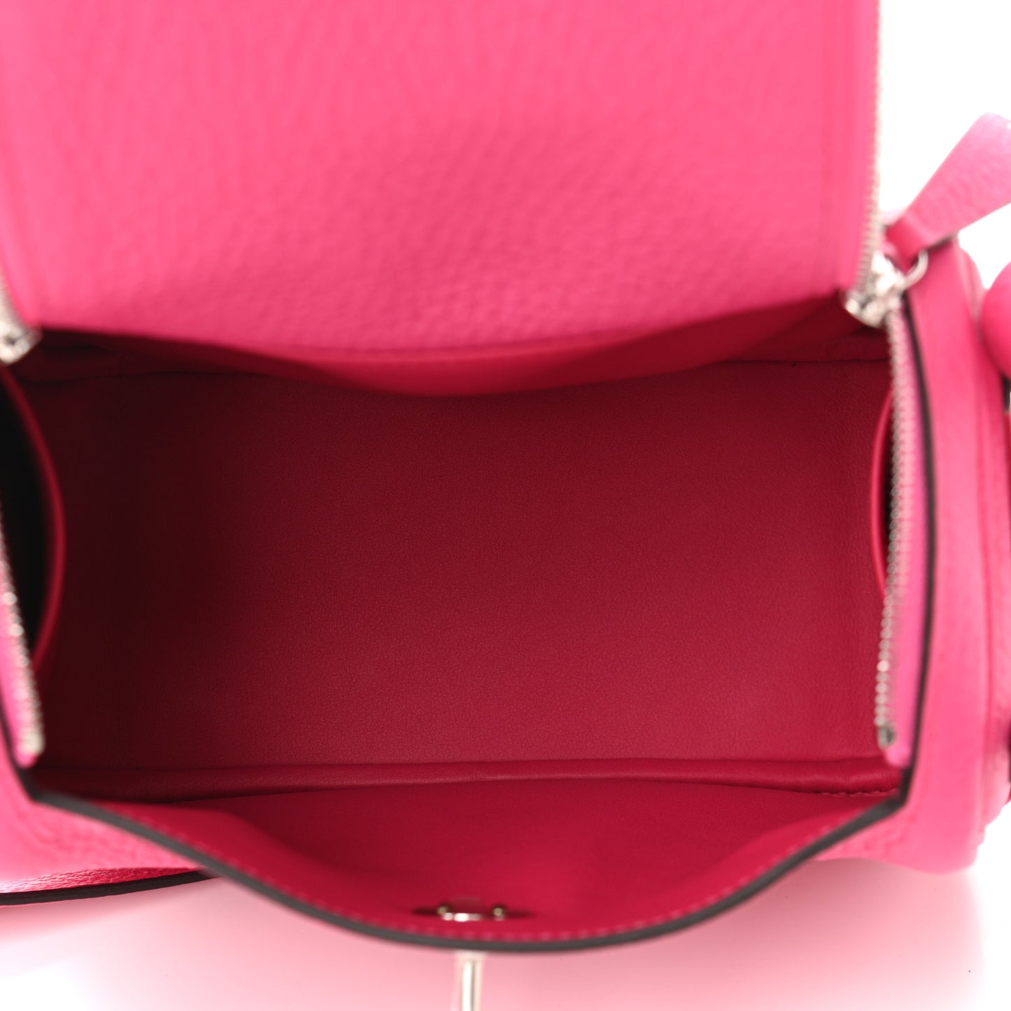 Taurillon Clemence Mini Lindy 20 Rose Shocking