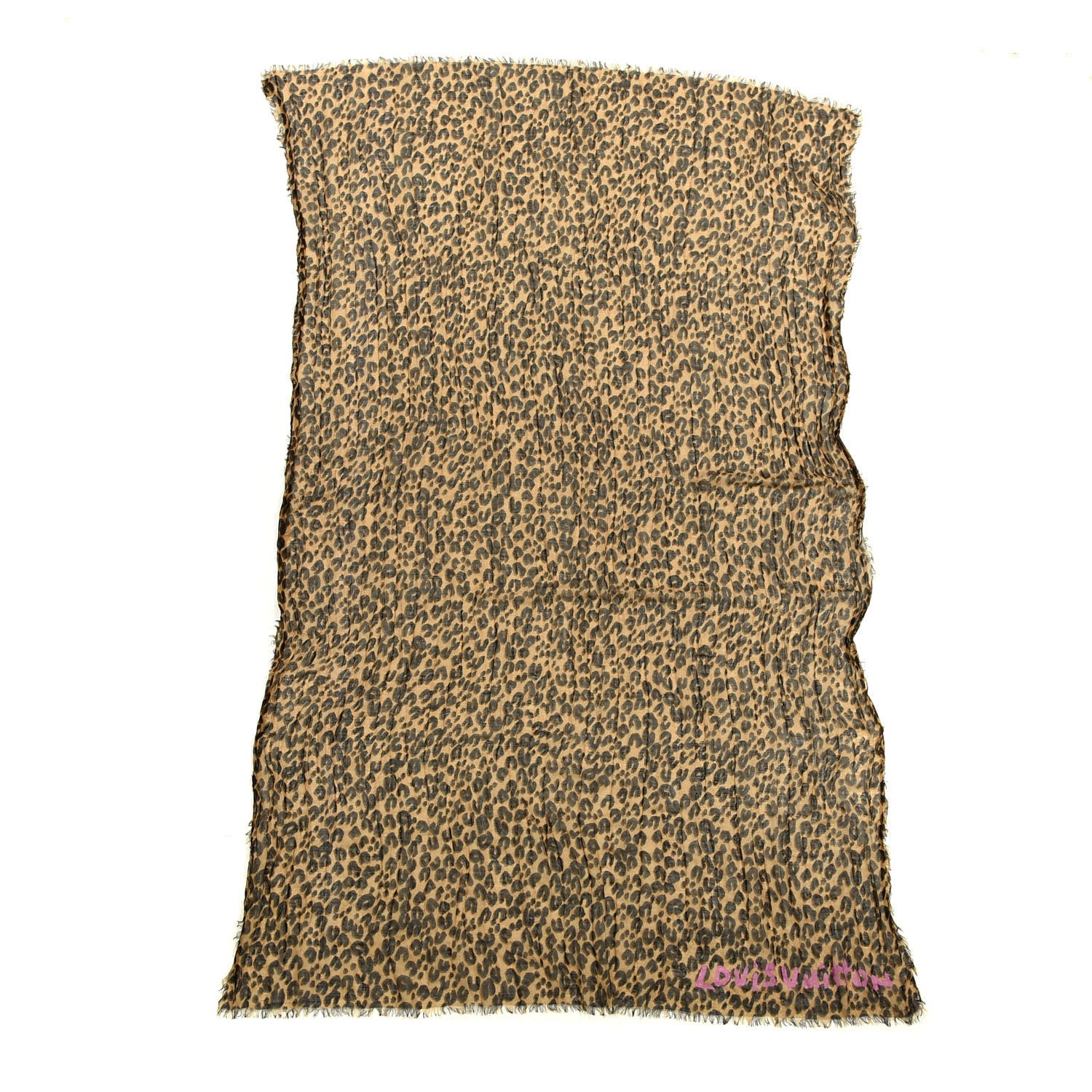 Louis Vuitton Cashmere Silk Leopard Etole Stole Marron 1 of 4
