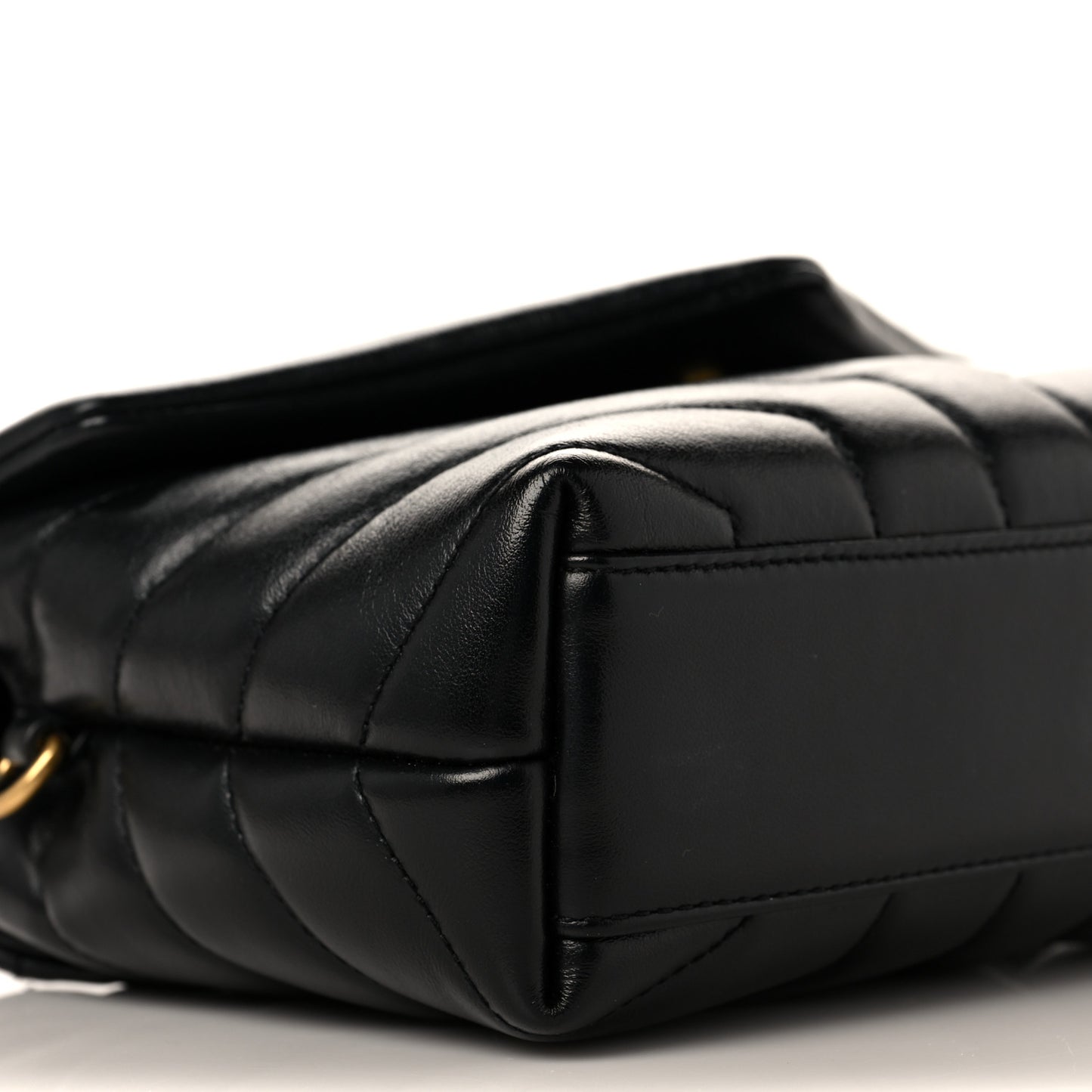 Calfskin Y Quilted Monogram Toy Loulou Crossbody Bag Black