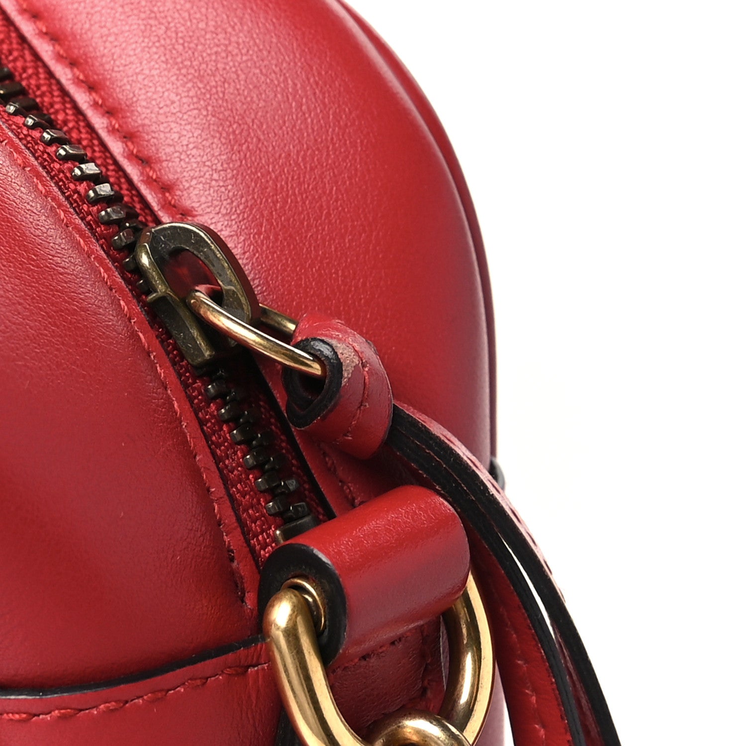 Gucci Calfskin Matelasse Small GG Marmont Chain Shoulder Bag Hibiscus Red 11 of 12
