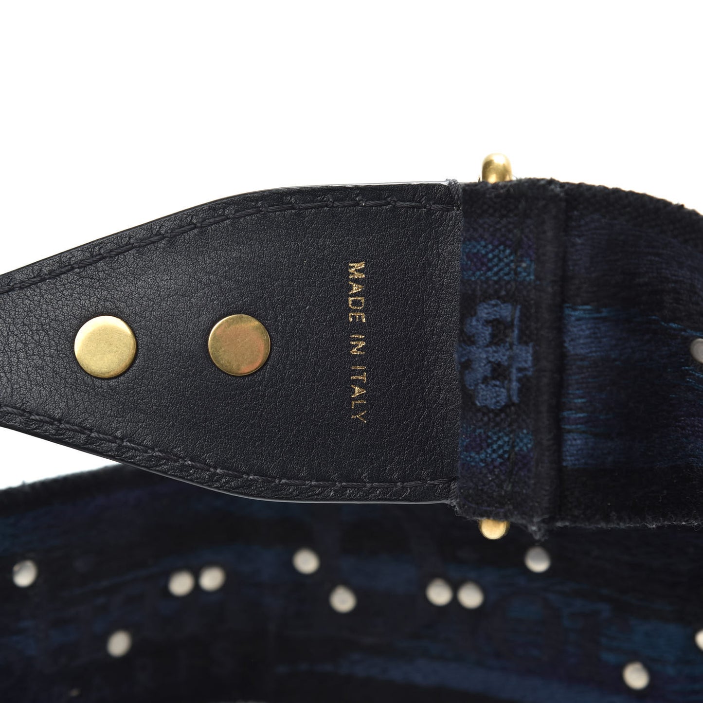 Canvas Embroidered Studded Bohemian Shoulder Strap Blue