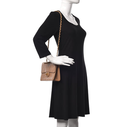 Chanel Caviar Stitch Small Single Flap Beige 2 of 16