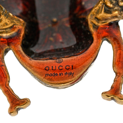Gucci Metal Enamel Bee Ring 56 7.5 Aged Gold 4 of 4