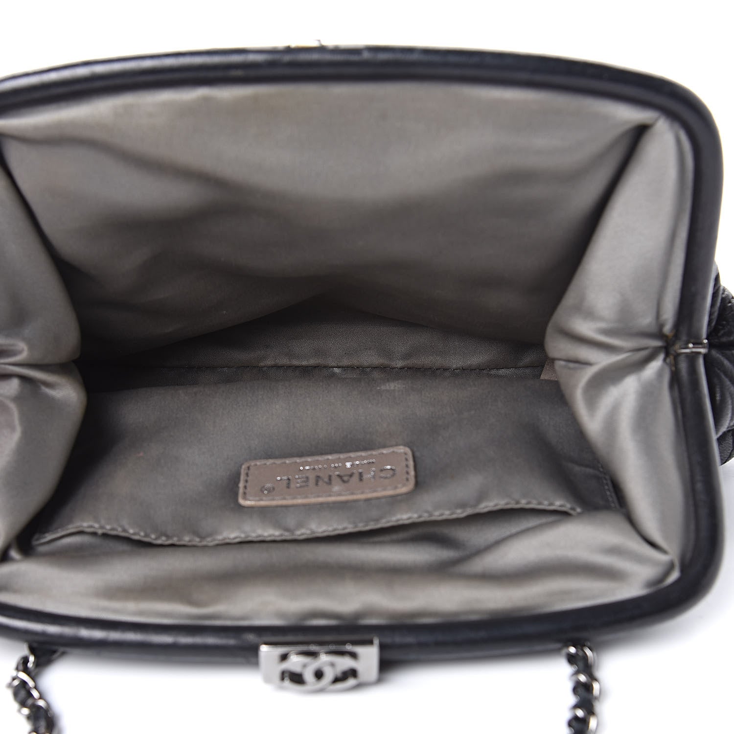 Chanel Lambskin Quilted Sharpei Frame Tote Black 5 of 19