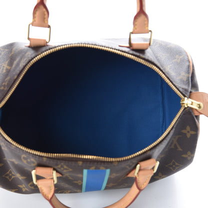 Louis Vuitton Monogram My LV Heritage Speedy 30 Blue De France Vert Clair 5 of 9