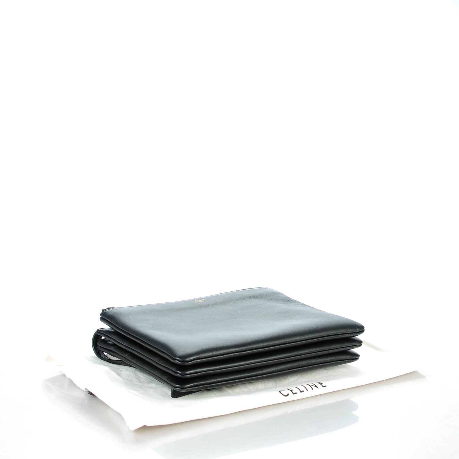 Celine Lambskin Large Trio Crossbody Bag Black 4 of 7
