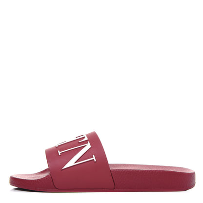 Valentino Garavani Rubber VLTN Pool Slide Sandals 41 Rubin 1 of 8
