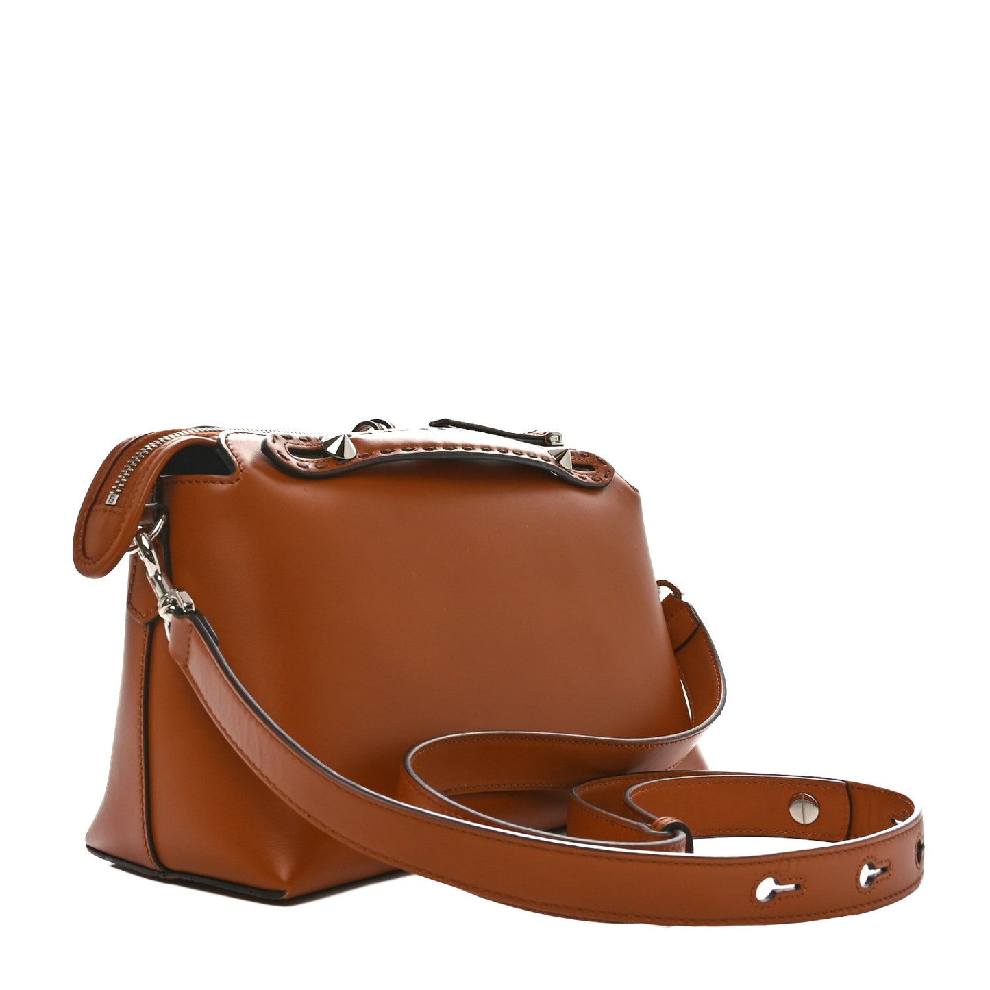 Vitello King Logo Embossed Medium By The Way Boston Bag Cuoio