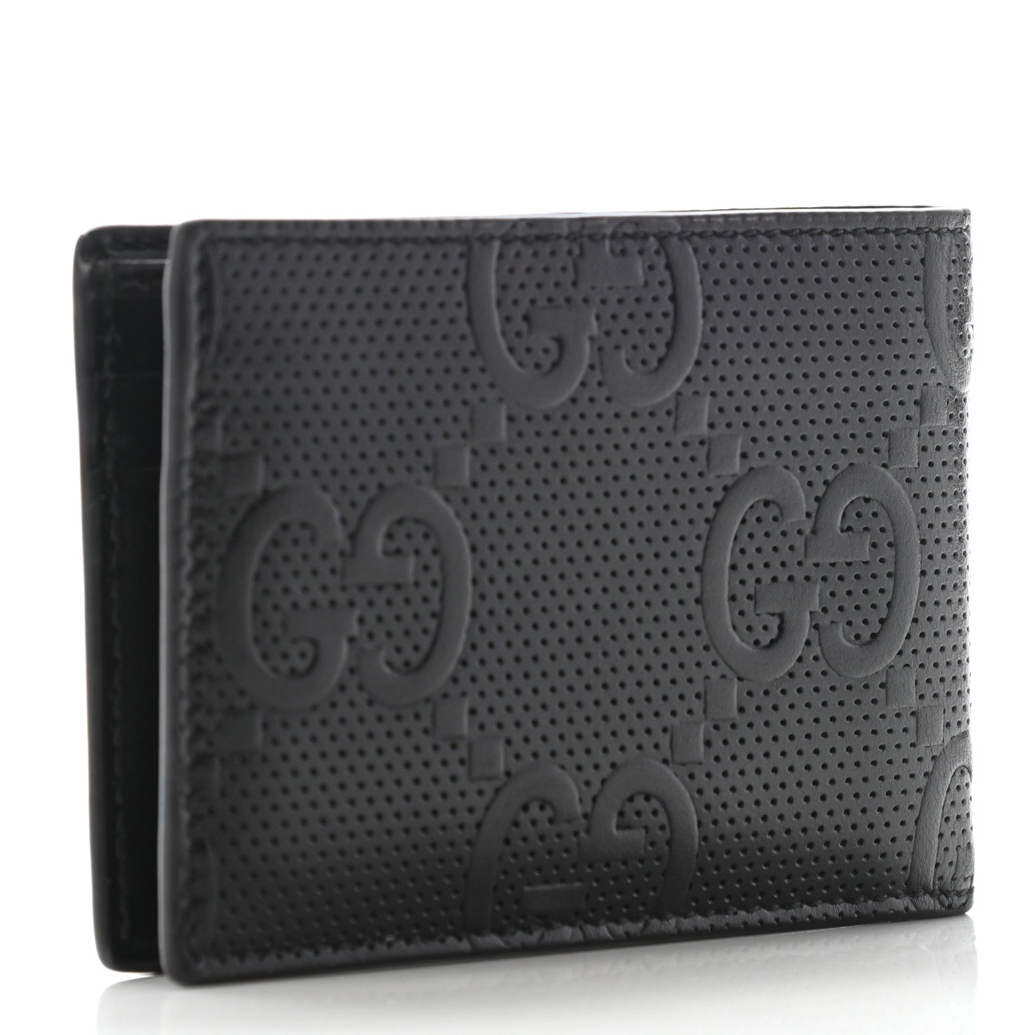 Gucci Calfskin GG Tennis Embossed Bi-Fold Wallet Black 3 of 7