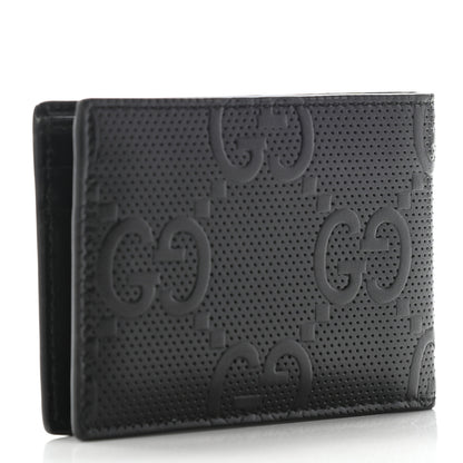 Gucci Calfskin GG Tennis Embossed Bi-Fold Wallet Black 3 of 7