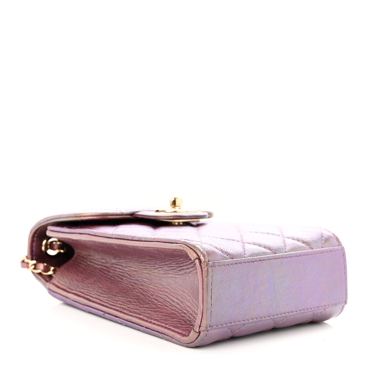 Chanel Iridescent Lambskin Quilted CC Phone Holder Purple 4 of 13