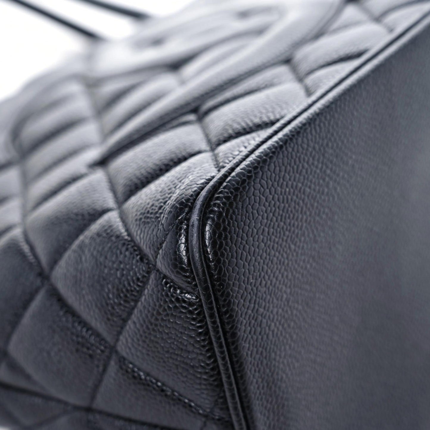 Caviar Quilted Medallion Tote Black