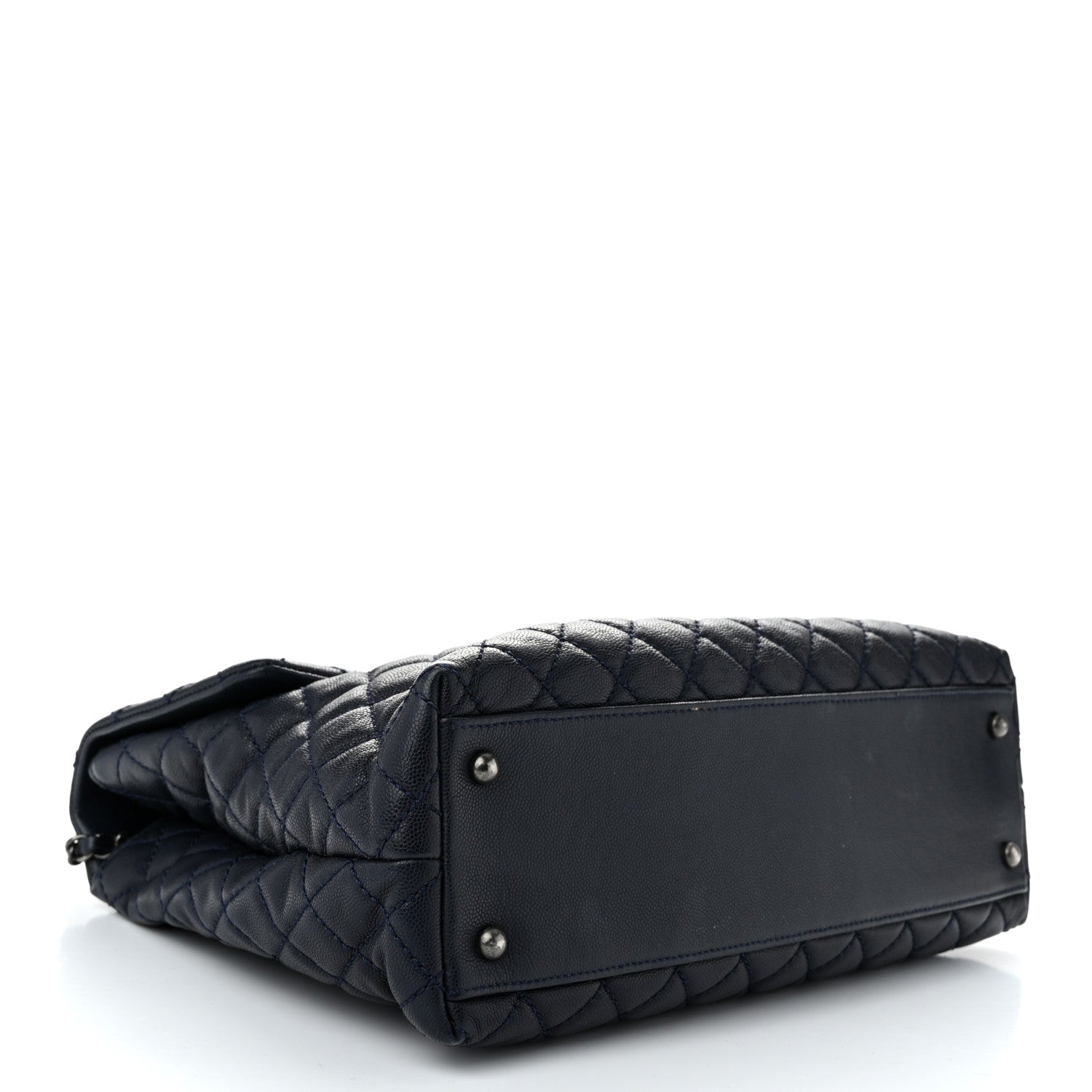 Chanel Caviar Quilted Large Coco Handle Flap Navy 3 of 11