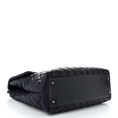 Chanel Caviar Quilted Large Coco Handle Flap Navy 3 of 11