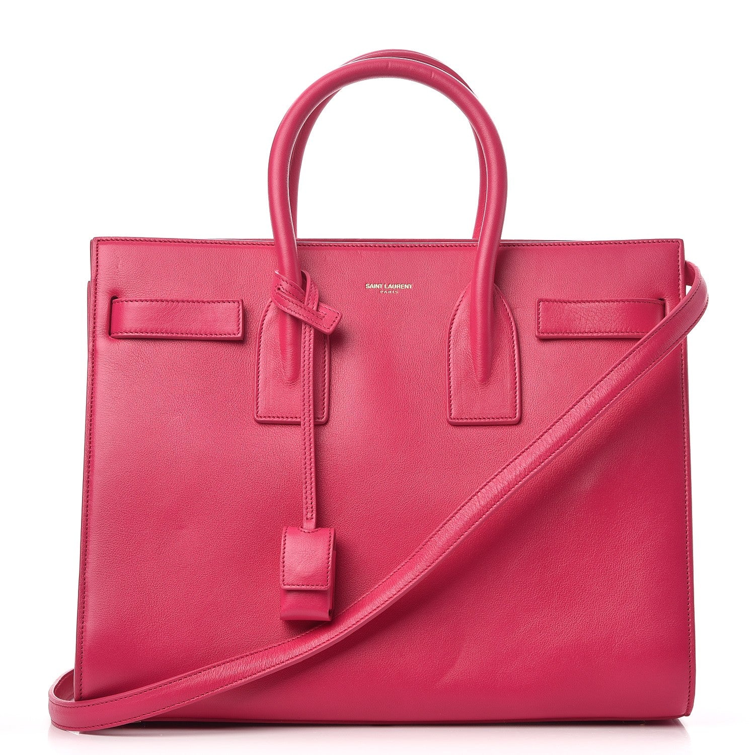 Saint Laurent Calfskin Small Sac De Jour Lipstick Fuchsia 1 of 11
