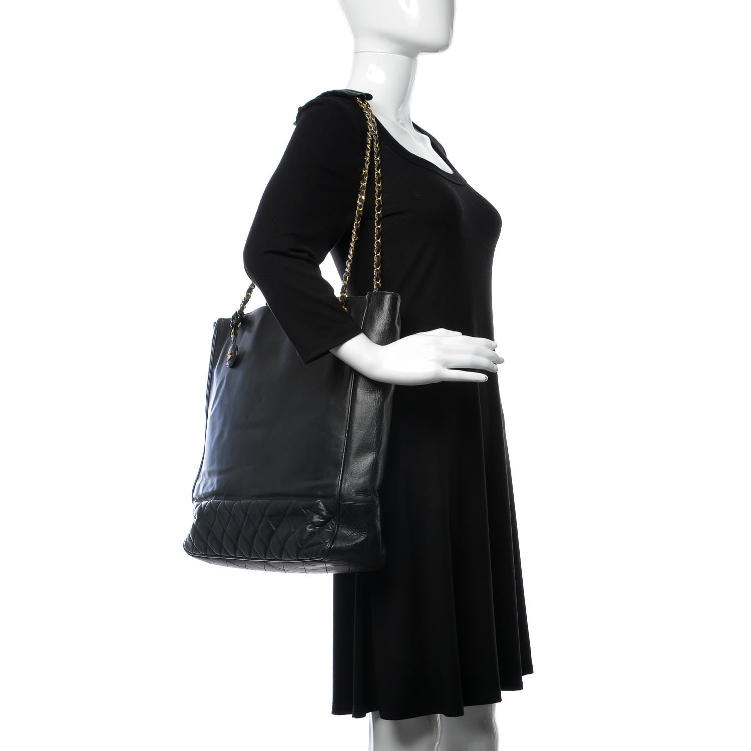 Chanel Lambskin Shopping Tote Black 2 of 12