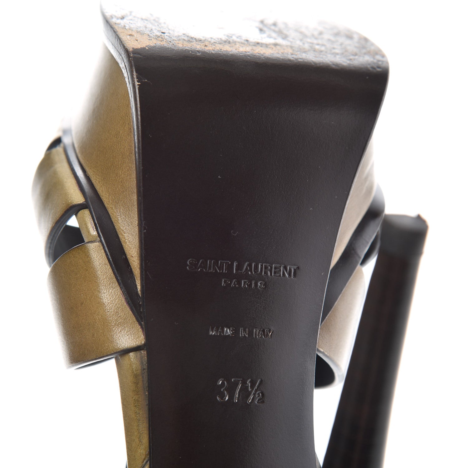 Saint Laurent Calfskin Tribute 105 Platform Sandals 37.5 Tundra 9 of 11