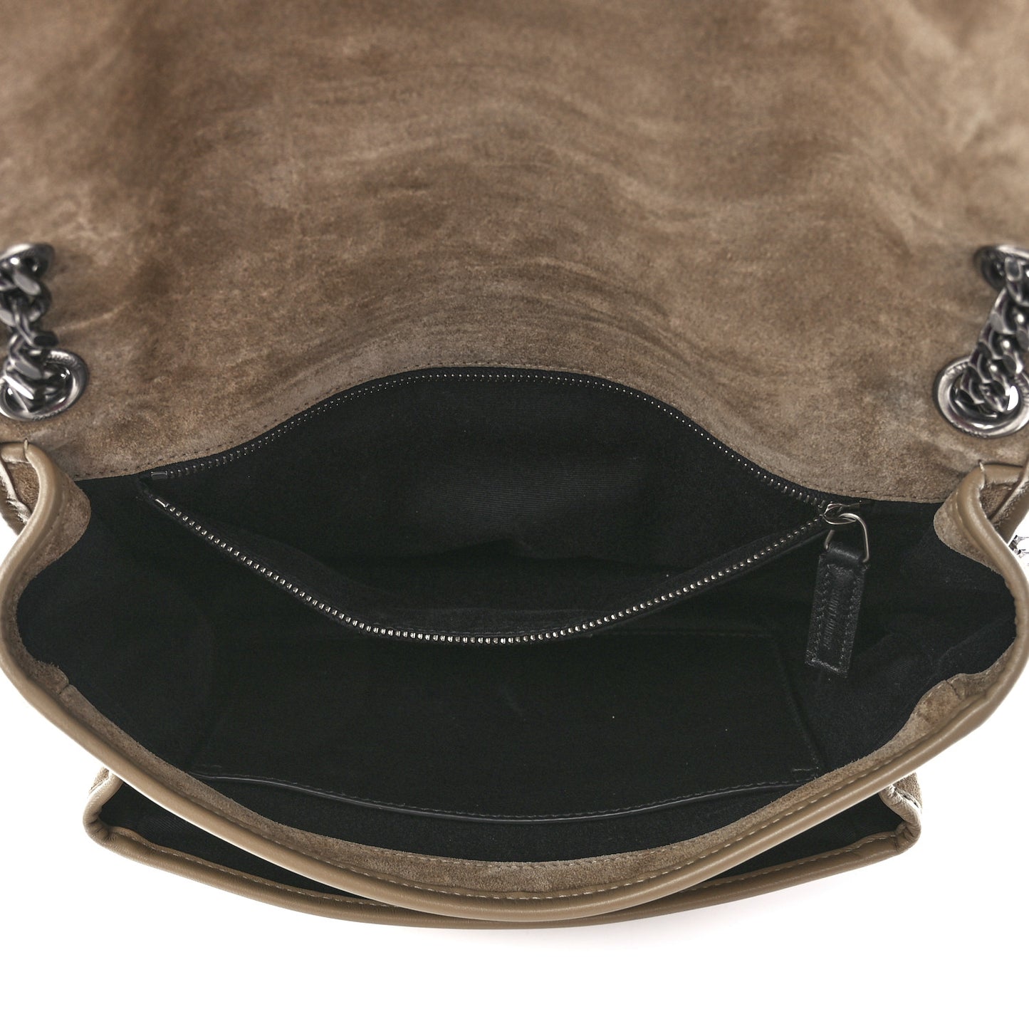 Suede Matelasse Embellished Monogram Medium Niki Chain Satchel