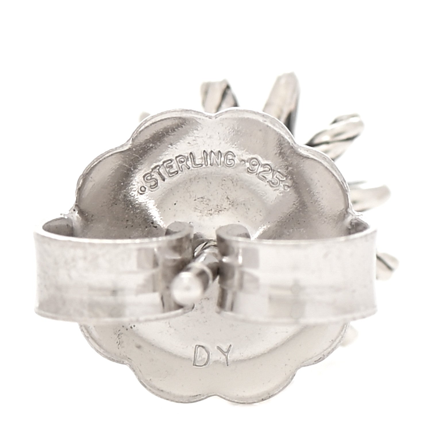 David Yurman Sterling Silver Diamond 10mm Starburst Earrings 4 of 5