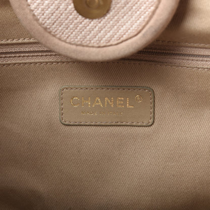 Chanel Mixed Fibers Calfskin Medium Deauville Tote Beige 9 of 10
