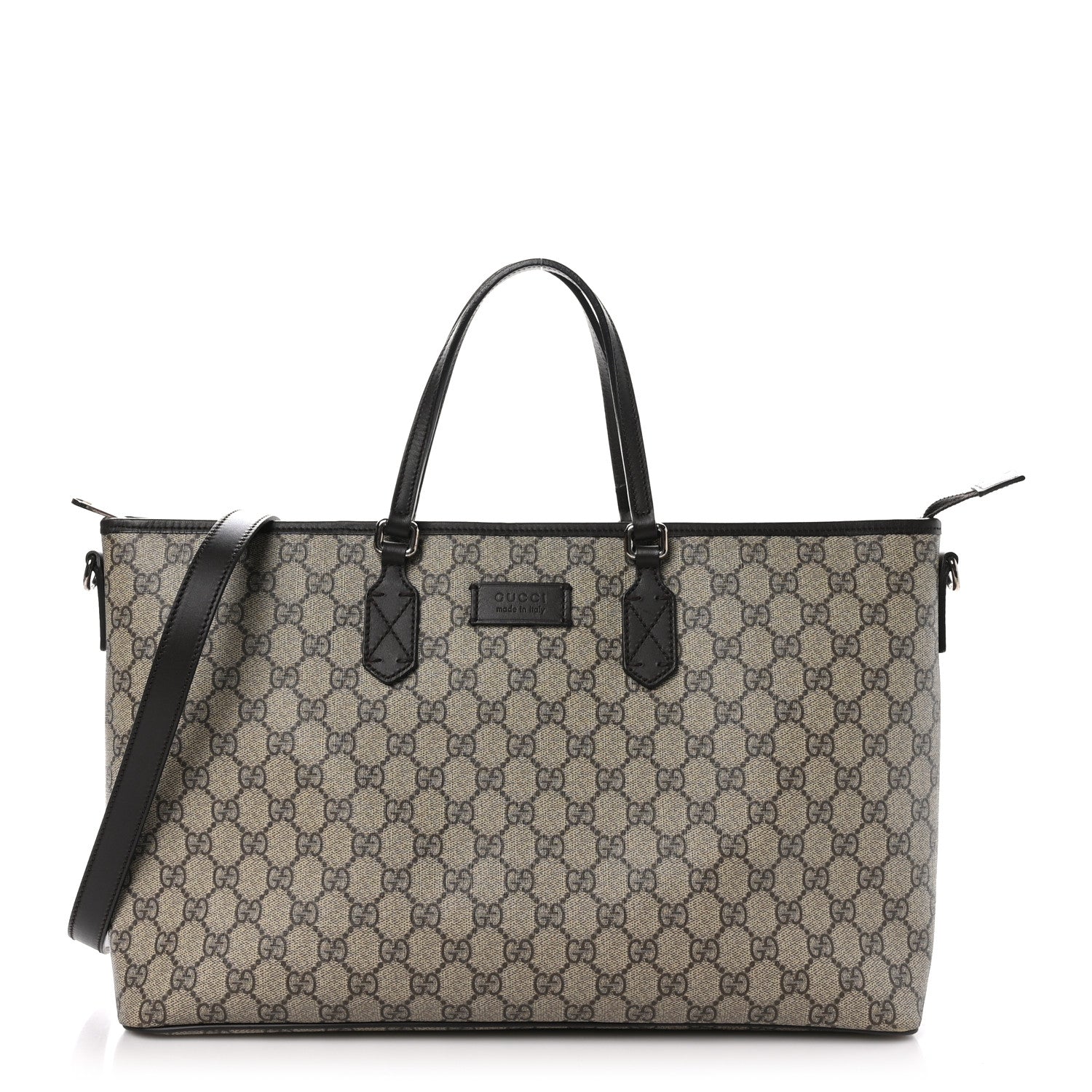 Gucci GG Supreme Monogram Medium Zippered Tote Dark Brown 1 of 10