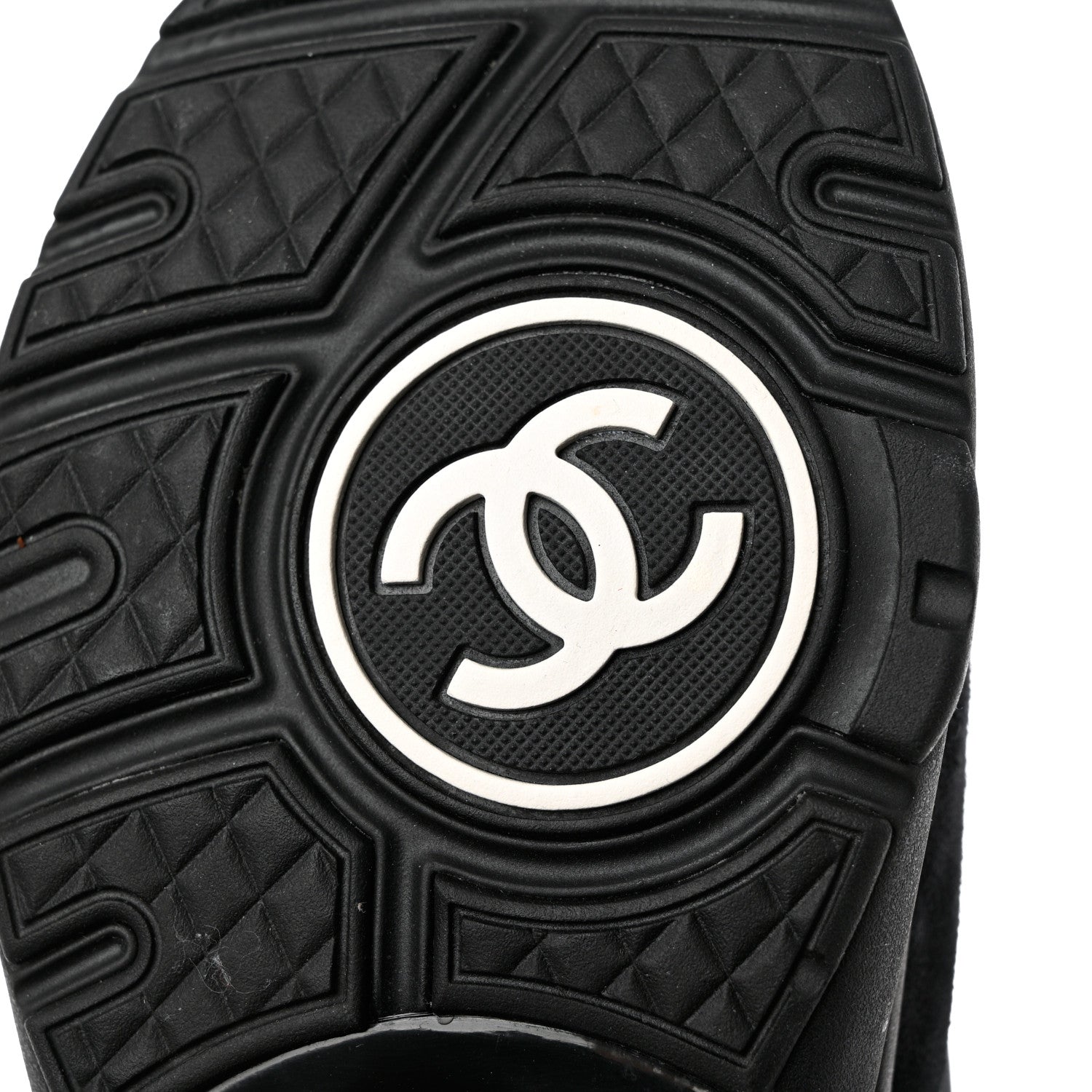 Chanel Fabric Calfskin Suede CC Sneakers 39 Black 8 of 9