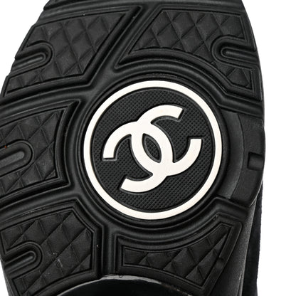 Chanel Fabric Calfskin Suede CC Sneakers 39 Black 8 of 9