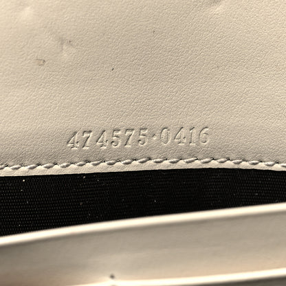 Gucci Calfskin Matelasse GG Marmont Chain Wallet Mystic White 7 of 12