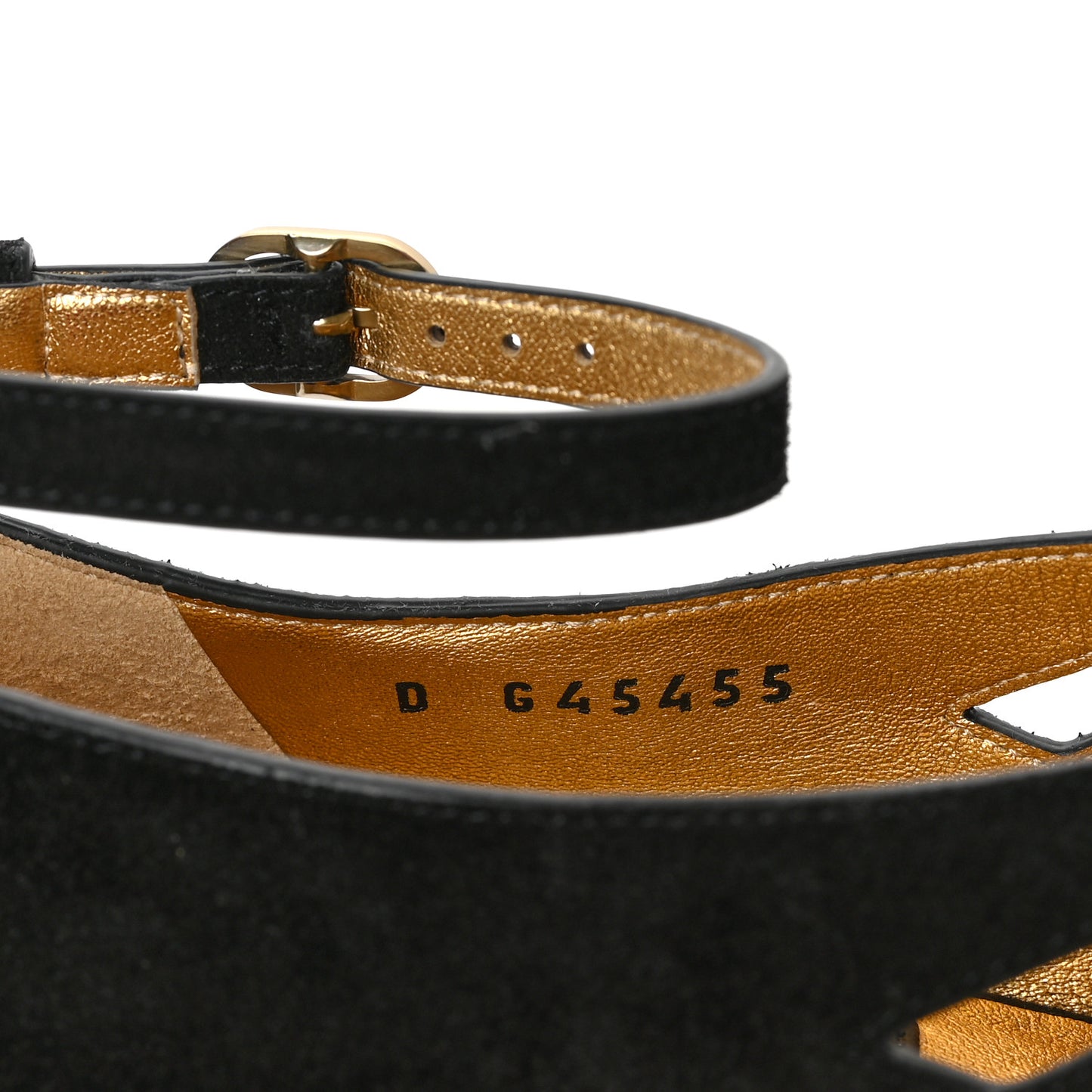 Suede Calfskin Pearl Shamrock CC Sandals 37 Black