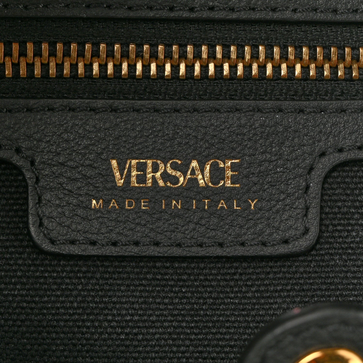 Versace Canvas Calfskin La Medusa Small Tote Black 6 of 12