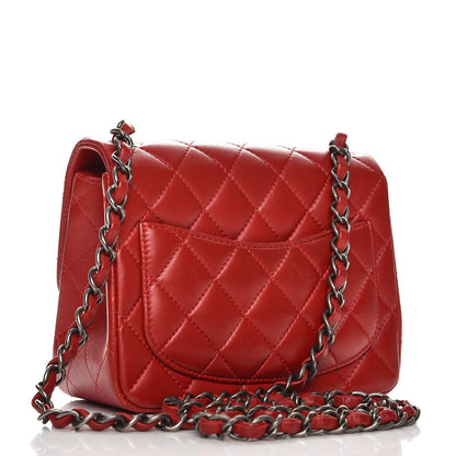 Chanel Lambskin Quilted Mini Square Flap Red 3 of 13