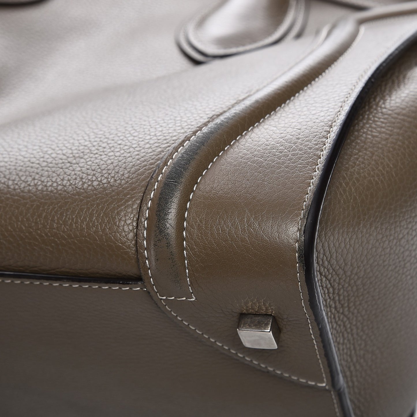 Drummed Calfskin Mini Luggage Souris
