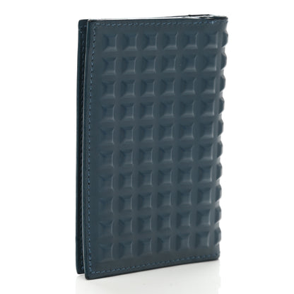 Balenciaga Calfskin Grid Embossed Passport Cover Bleu Glacier 3 of 10