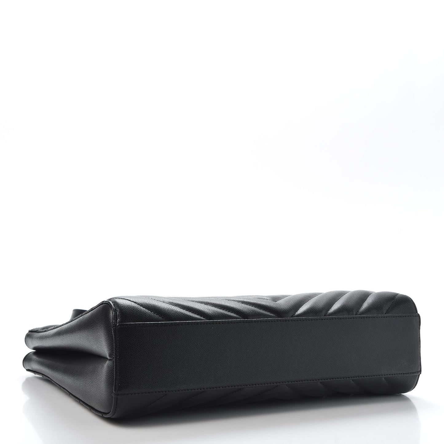 Grain De Poudre Matelasse Chevron Medium Tribeca Shopping Bag Black