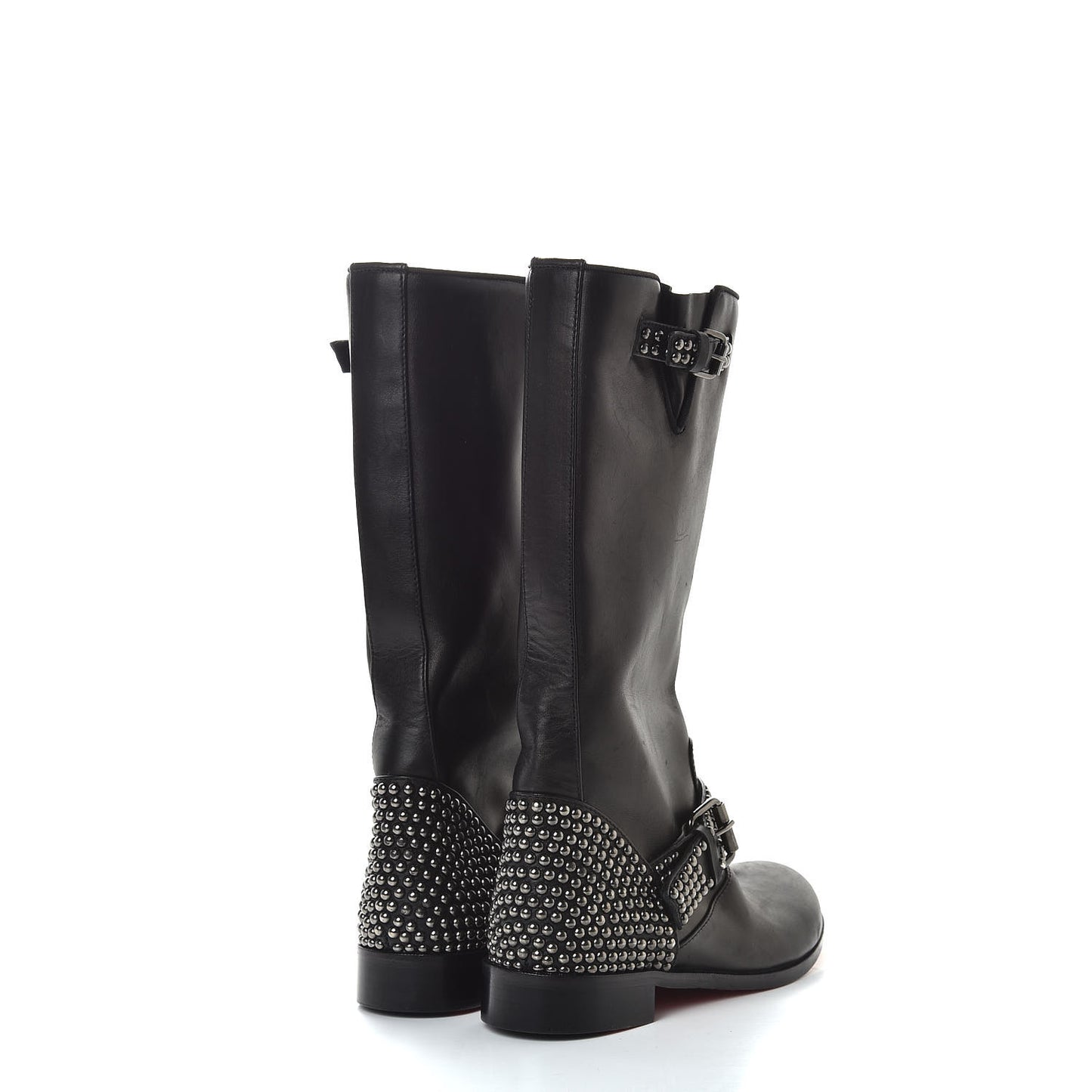 Calfskin Studded Bicloubutu 70 Boots 38 Black