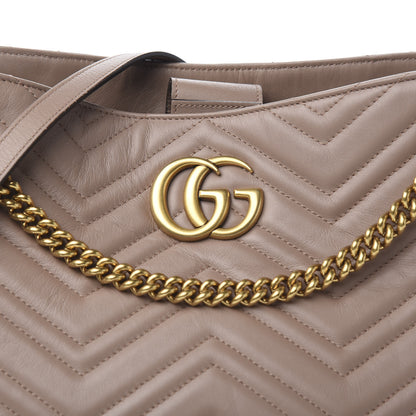 Gucci Calfskin Matelasse Medium GG Marmont Shoulder Tote Bag Porcelain Rose 9 of 9