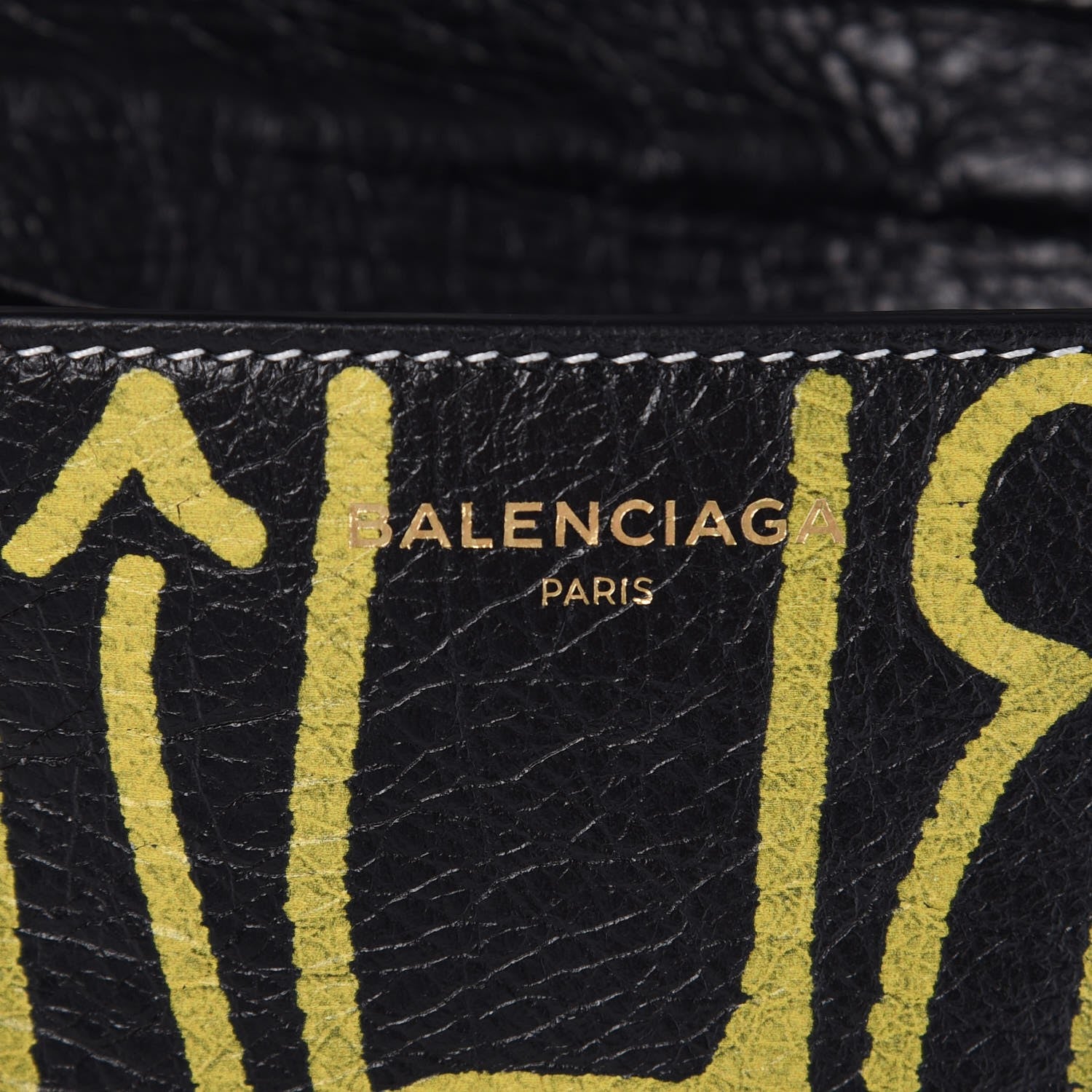 Balenciaga Agneau Arena Graffiti All Over Bazar Chain Shoulder Bag Black Multicolor 7 of 7