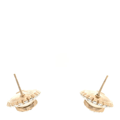 Chanel Pearl Crystal Oval CC Earrings Gold 3 of 4