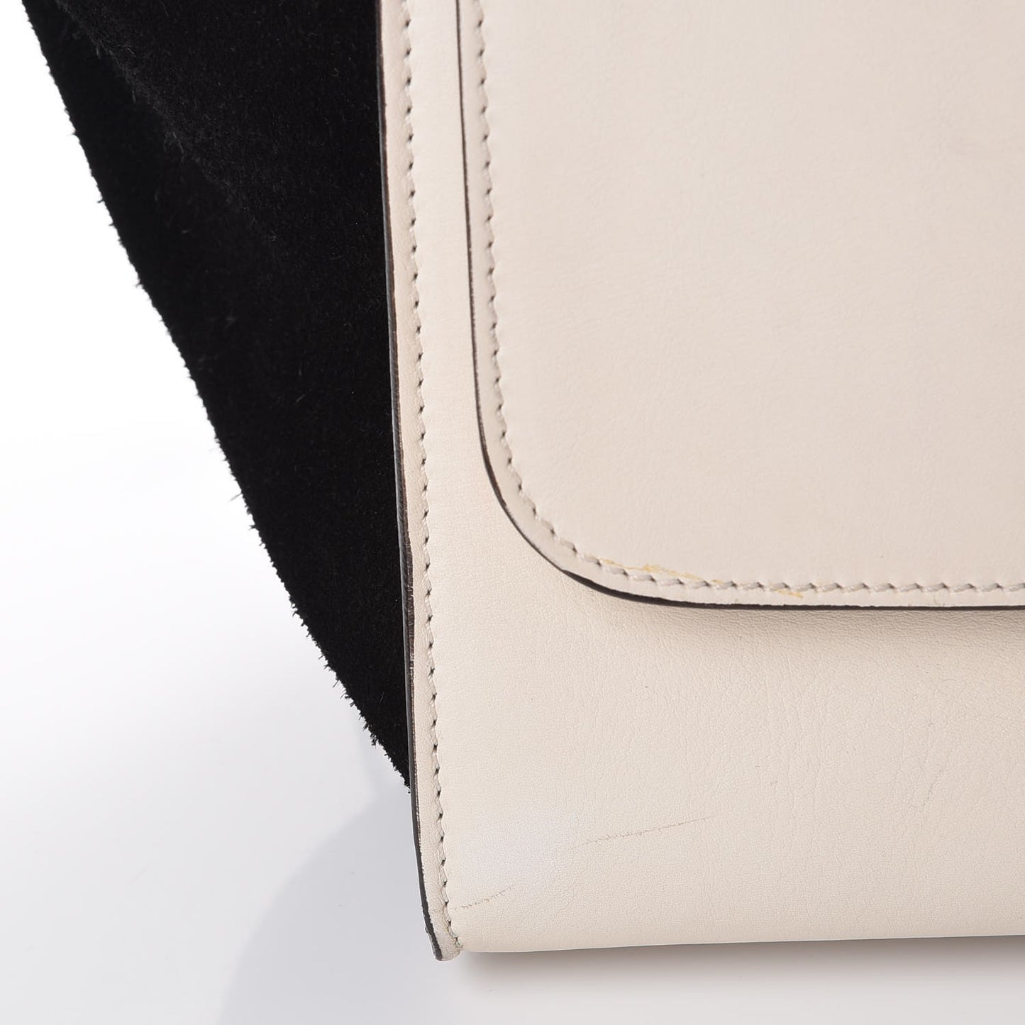 Calfskin Suede Whipsnake Medium Trapeze Black White