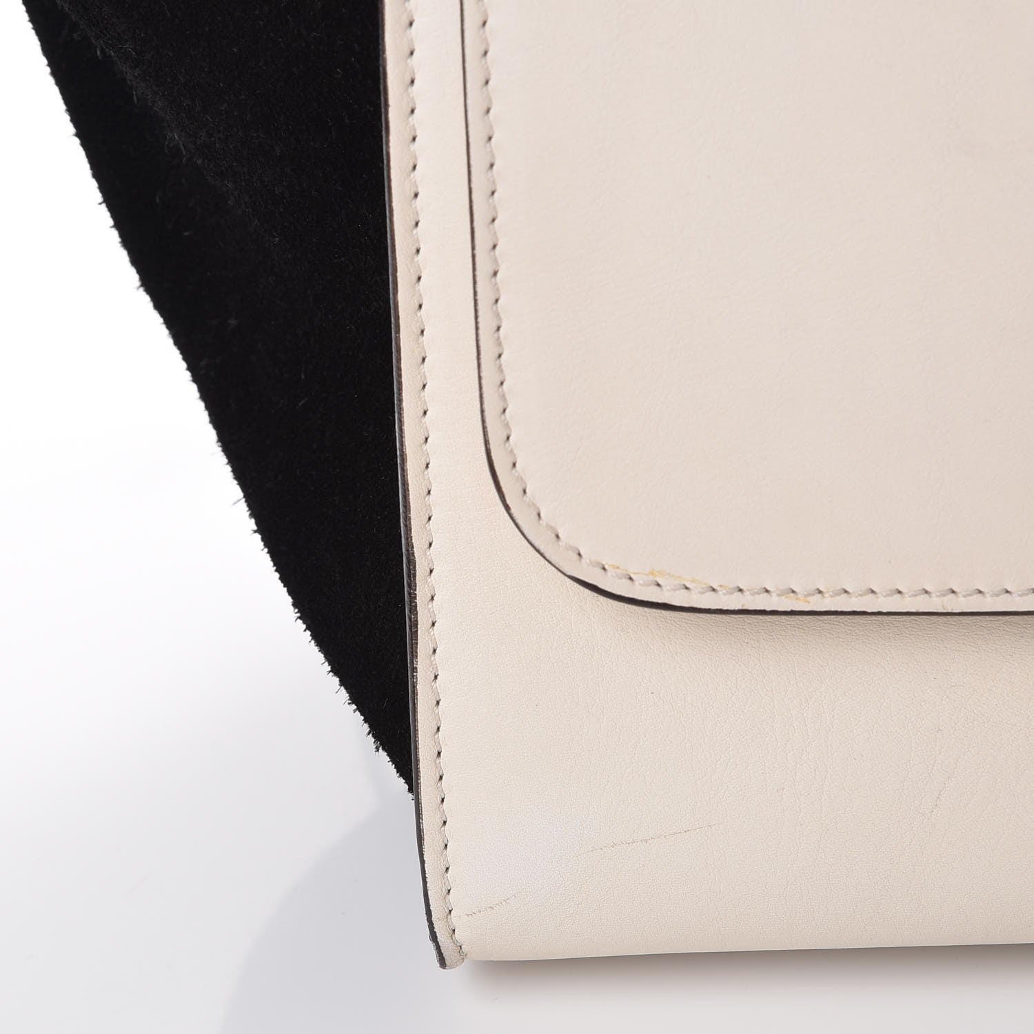 Celine Calfskin Suede Whipsnake Medium Trapeze Black White 12 of 22