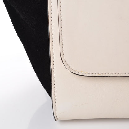 Celine Calfskin Suede Whipsnake Medium Trapeze Black White 12 of 22