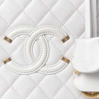 Chanel Caviar Quilted Medium CC Filigree Vanity Case White 11 of 11