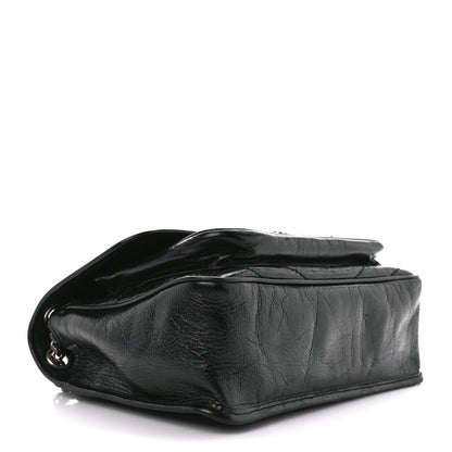 Saint Laurent Crinkled Calfskin Matelasse Monogram Medium Niki Chain Satchel Black 4 of 12