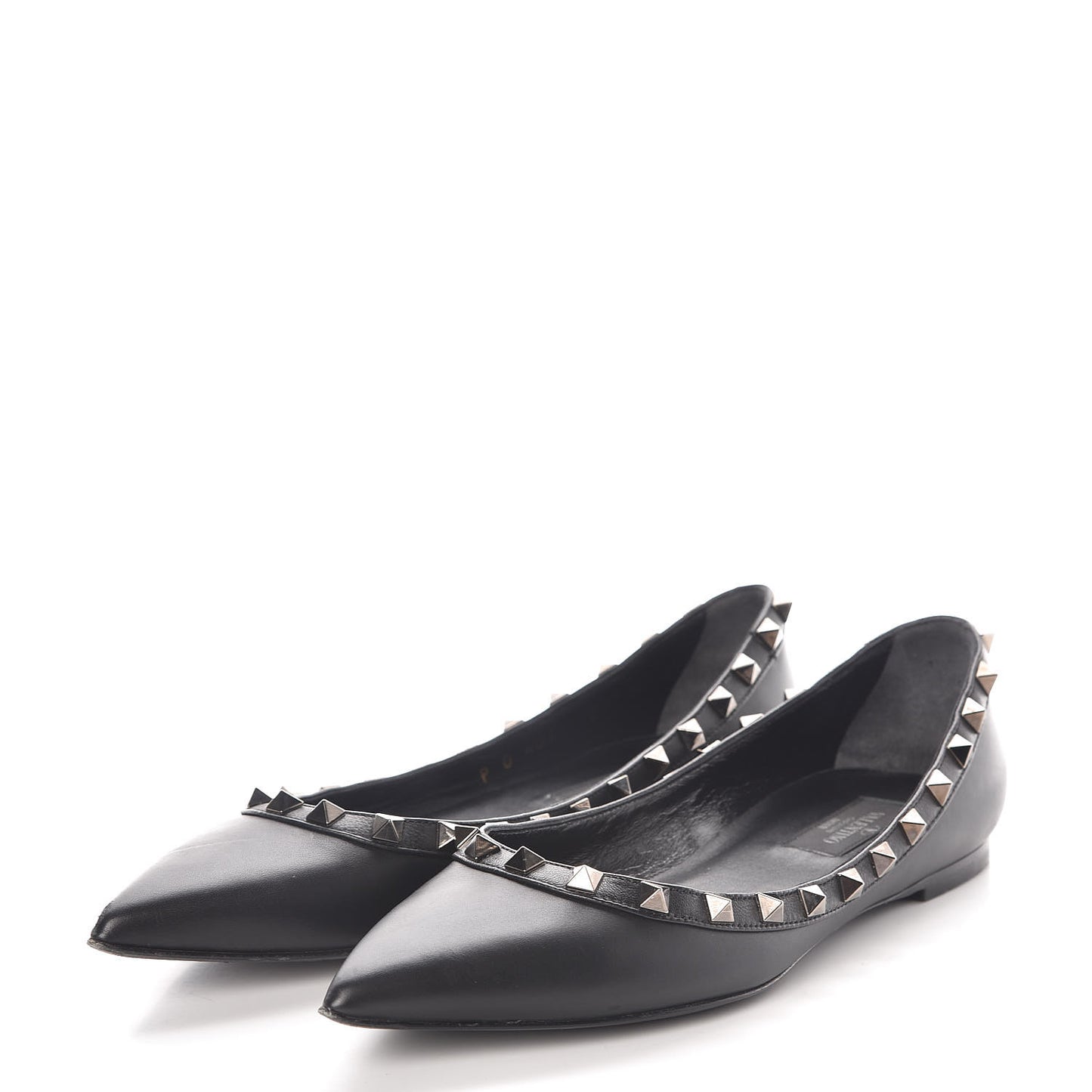 Nappa Rockstud Ballerina Flats 37 Black