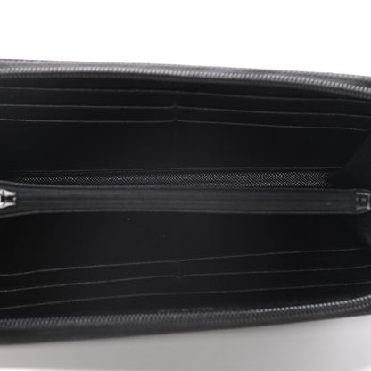 Prada Saffiano Triangle Zip Around Wallet Black 5 of 15