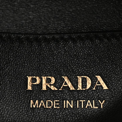 Prada Calfskin Buckle Bag With Jeweled Belt White Black 6 of 10