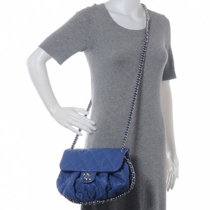 Chanel Washed Lambskin Chain Around Medium Messenger Bag Blue 2 of 6