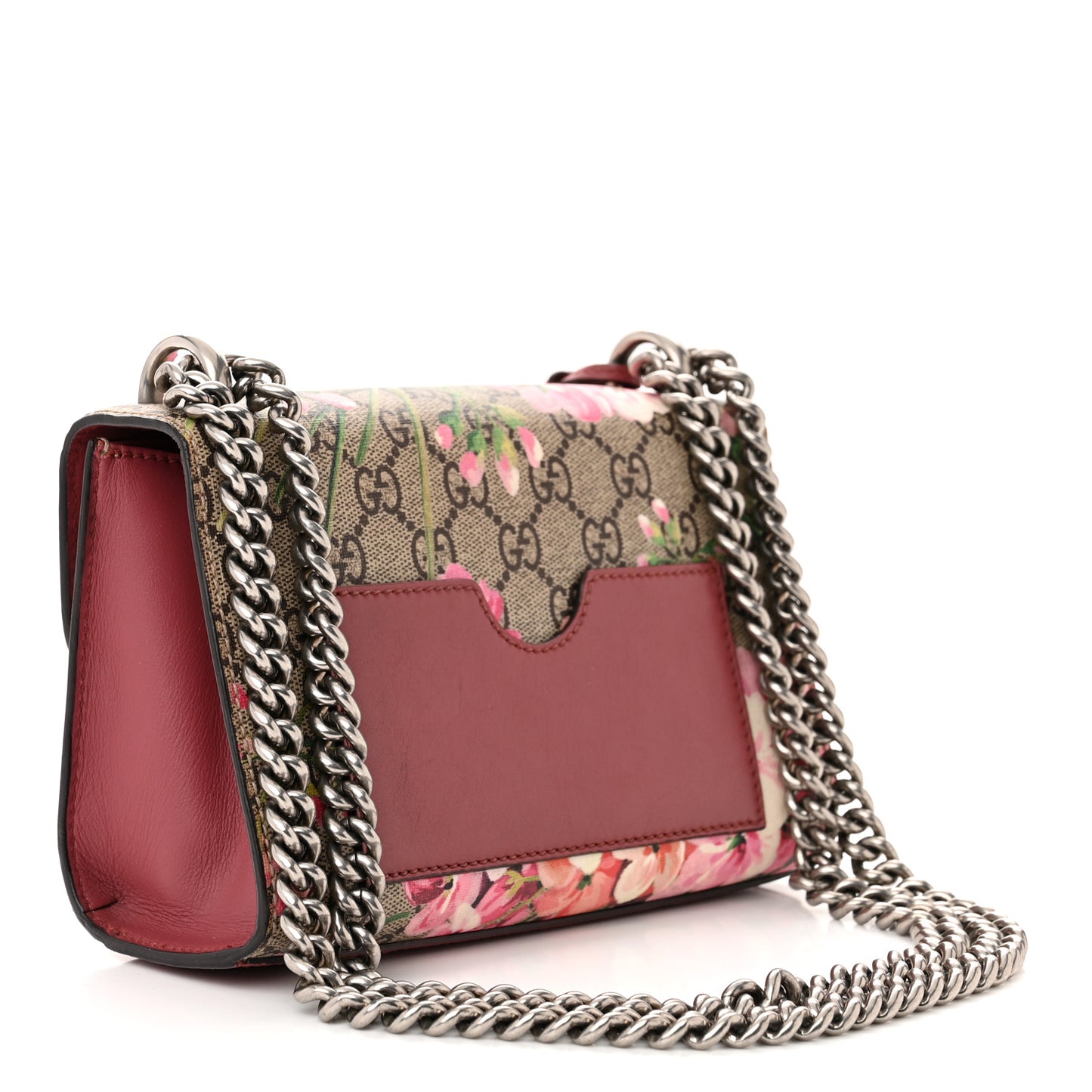 GG Supreme Monogram Blooms Small Padlock Shoulder Bag Beige Multicolor Dry Rose