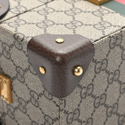 Gucci GG Supreme Monogram Textured Dollar Calfskin Web Savoy Jewelry Case Beige Ebony New Acero 10 of 13